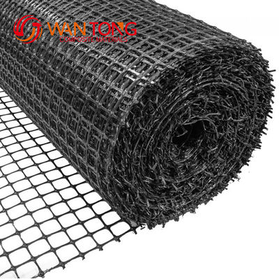Polypropyleen Geo Grid Aardwerk Producten Biaxiaal 35KN Plastic Geogrid 25.4*25.4mm Maasgrootte 1-6m Breedte