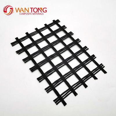 Versterking van het wegbed Biaxiaal Polyester Geogrid Gemaakt van 80-80 PET-materiaal in geel