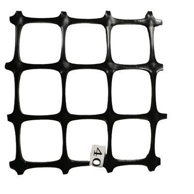 Zwart PP Bi-axiale Geogrid 4040 voor wegversterking Mesh Grootte 12.7*12.7mm Direct