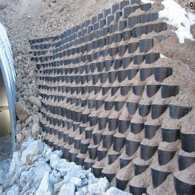 Geocellen met textuur/perforatie van HDPE voor versterking van beugelwanden Hoogte 50 mm-250 mm