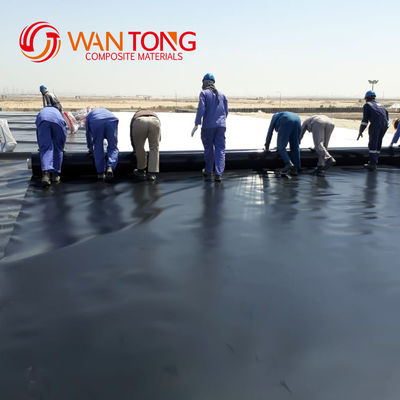 Chinese design stijl 1.0 mm glad oppervlak HDPE Zwarte Geomembrane Roll voor garnalen