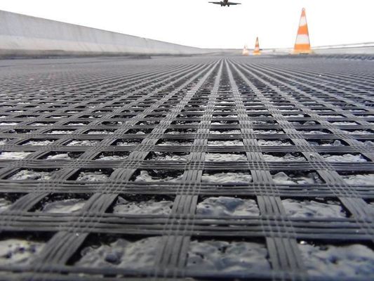 Geogrid van glasvezel voor Chinese ontwerp Asfaltversterking Installatie ter plaatse