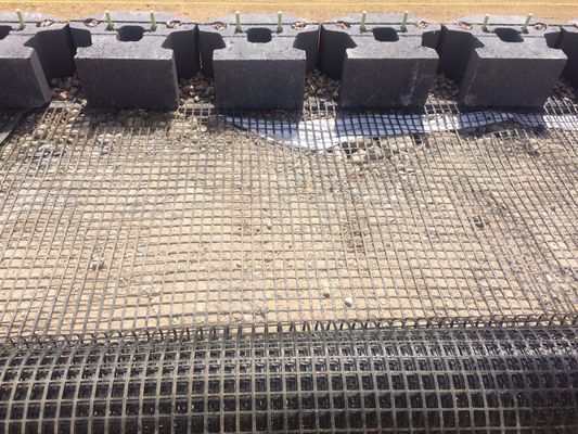 Geogrid van glasvezel voor Chinese ontwerp Asfaltversterking Installatie ter plaatse