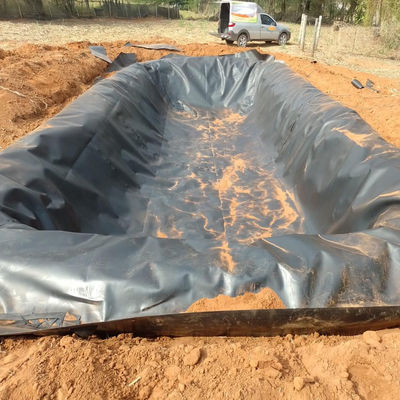 Zwarte HDPE-geomembraan 0,75 mm voor visgarnaalboerderij Plastic Pond Liners in de Filippijnen