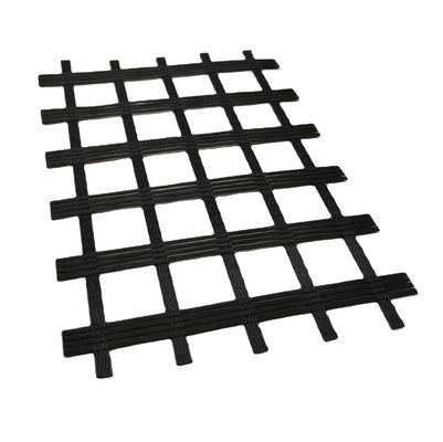 Hoge treksterkte 50Kn/m Warp Knitting Fiberglass Geogrid voor wegbouw