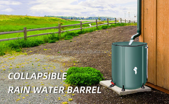Groen opvouwbaar PVC regenvat 66 gallon 250L draagbare wateropslagvat opvouwbaar