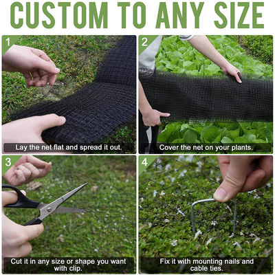 8-100GSM Zwarte PP-Plastic Stretch Anti-Vogel Netten voor kippenboerderij hek en herten netten