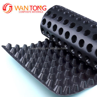 8 mm HDPE PP Virgin Recycle Drainage Board voor het bouwen van ondergrondse parkeerplaatsen