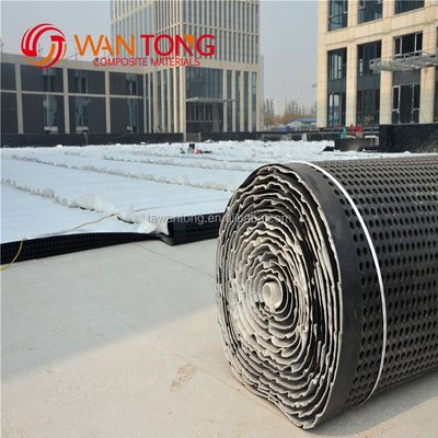 Hoogwaardige dakbescherming HDPE-drenageplaat met geotextiel met een hoogte van 8 mm tot 60 mm
