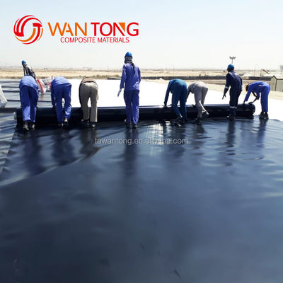 0.5mm 0,3mm 1,5mm 2mm 3mm HDPE geomembraan voor vis en garnalen vijver