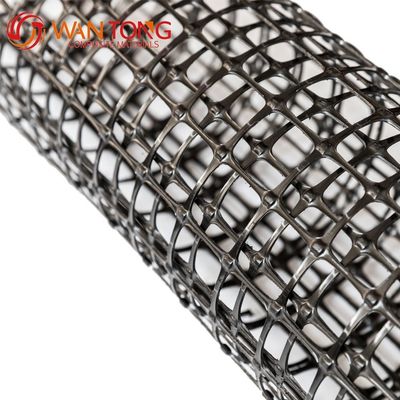 Hoge treksterkte HDPE PP Plastic Biaxial Black Geogrid voor stabilisatie van snelwegen