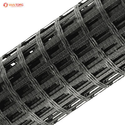 80 kn glasvezel mesh geogrid voor roadbed solidificatie in biaxial polyester