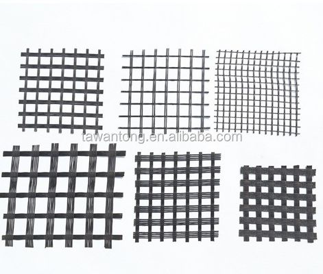 80 kn glasvezel mesh geogrid voor roadbed solidificatie in biaxial polyester