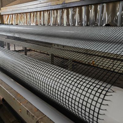 100KN/M Treksterkte Uniaxiaal Biaxiaal Polyester Geogrid Voor Ondersteunende Wanden